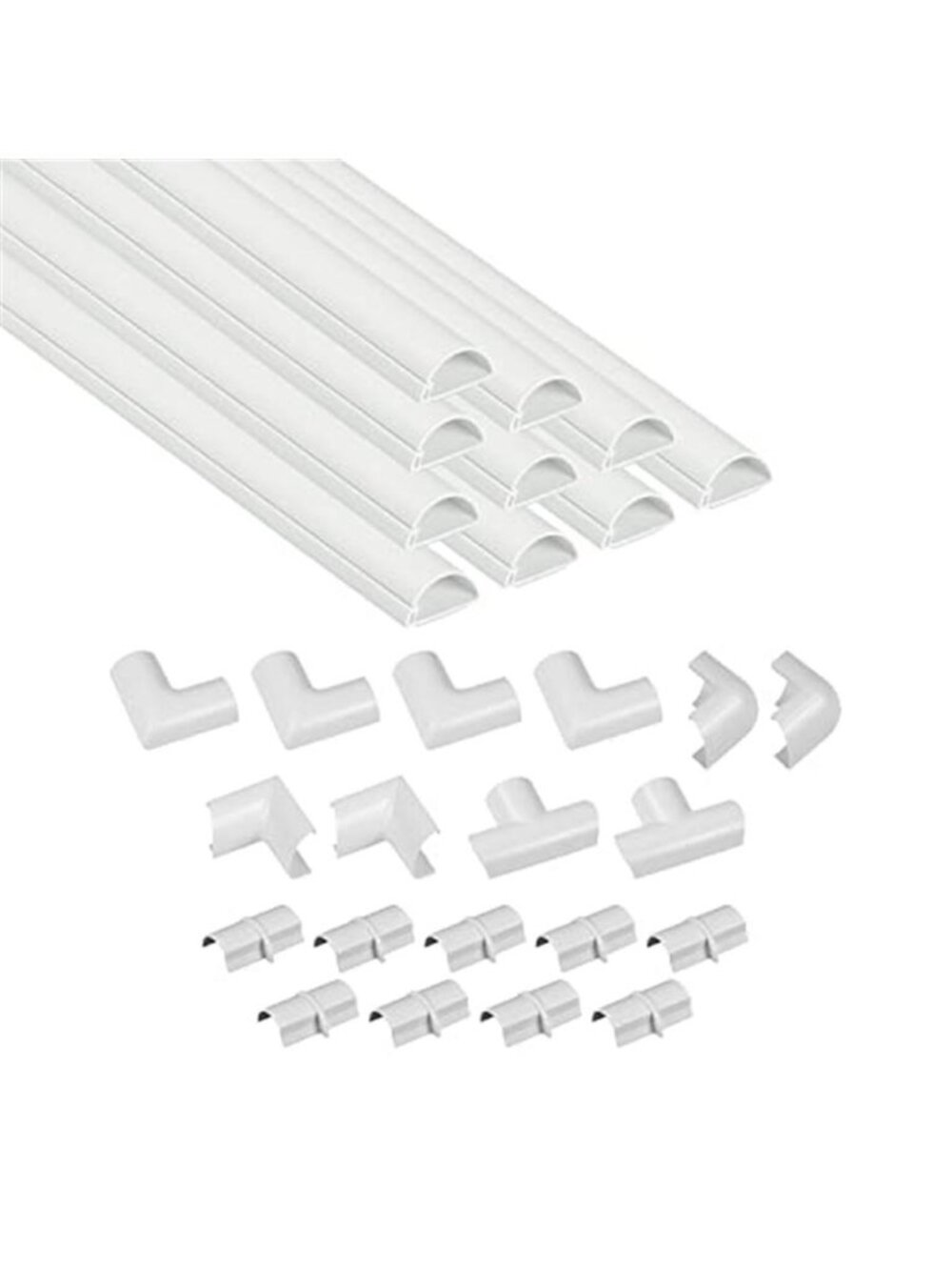White Cord Cover Kit Cable Management Wire Hider Self Adhesive Paintable Raceway